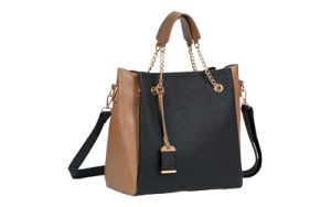 BULLDOG TOTE PURSE W/HOLSTER BLK/TAN